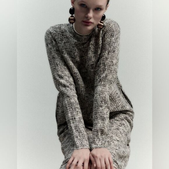 Zara Knit Midi Dress New - Picture 6 of 7